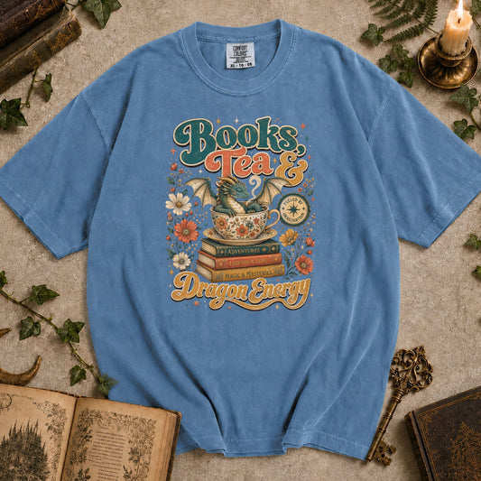 Books Tea and Dragon Energy T-shirt