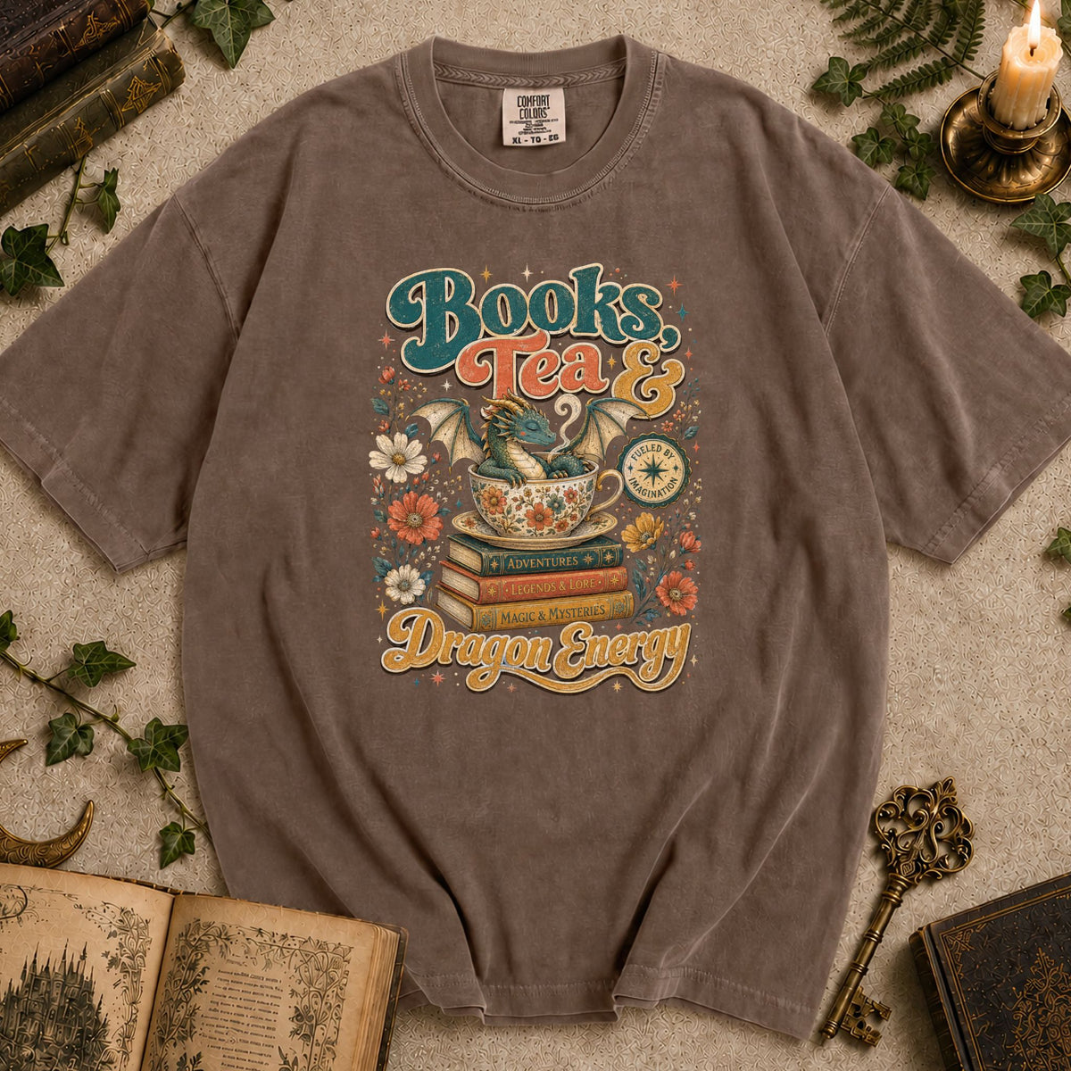 Books Tea and Dragon Energy T-shirt